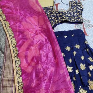 Navy blue Pink Lehenga Choli