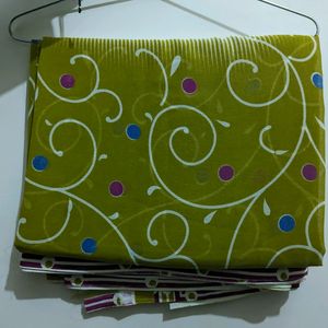 Lime Green Printed Saree