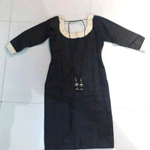 Plain Black Kurti For Women