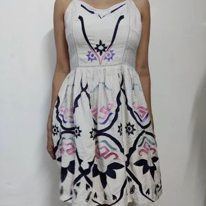 White Aztec Dress