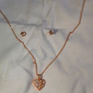 Heart Shape Chain With Small Earing Pair