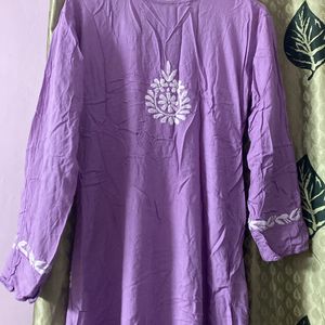 Lavendar Chikankari Kurta- Premium