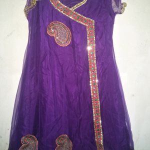 Purple Anarkali Set