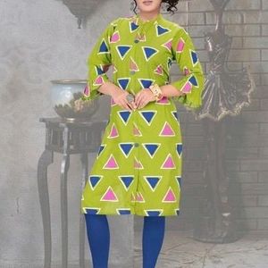 Straight Kurti ( Fluorescent Green)