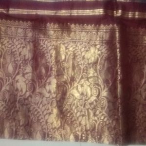 Blue Maroon Kanjivaram Silk Saree