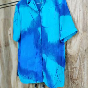 Blue Printed Shirt Size-40-42