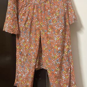 Co-ord Set With Orange Ankle Length Pant