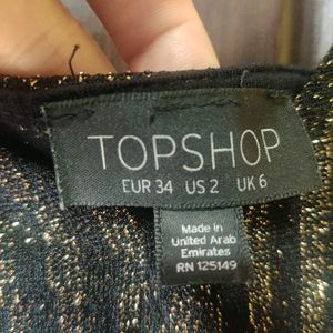 TOPSHOP Golden Glittery knee Length Jumpsuit