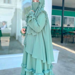 Beautiful Frill Work Abaya