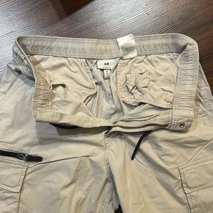 H&M White Loose Fit Cargo Pants