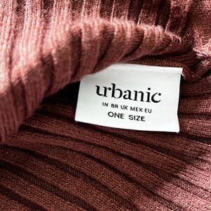 ❌Urbanic Brown Ribbed Top - Front Cutout & Knot