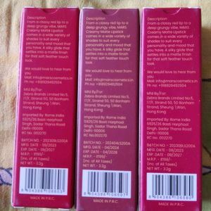 Pack Of 3 Lipsticks