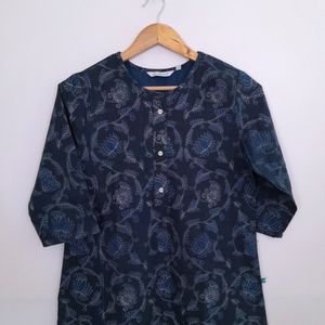 Navy Blue Printed Kurta (Women's)