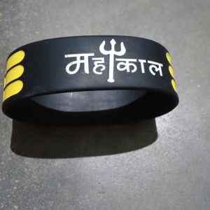 MAHAKAL Black Silicon Big Bracelet for Unisex