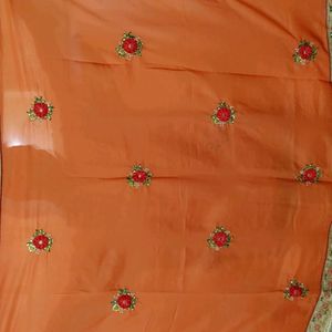 Orange Colour Wedding Saree