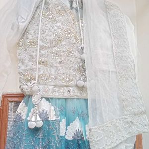 New Blue And Grey Lehenga