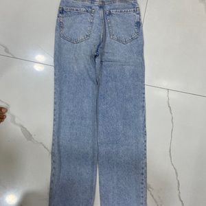 straight fit high waist denim jeans