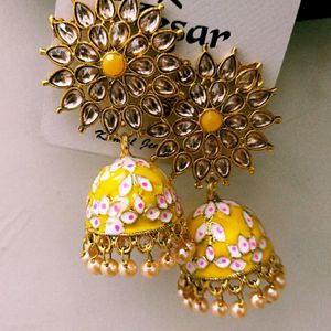 yellow stylish earing