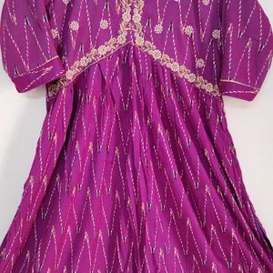 Purple Alia Cut Kurti