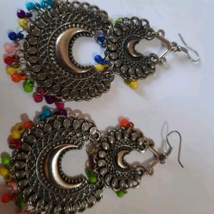 Silver Oxidized Earrings