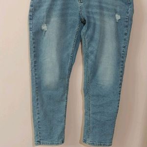 Dnmx Blue Ripped DENIM ( Mid Waist)