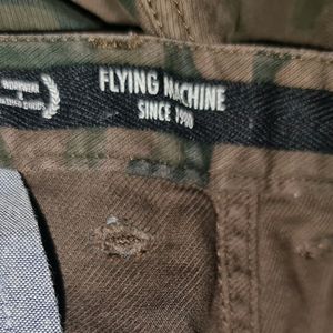 Flying Machine Men Olive Mid Rise Camouflage Pant