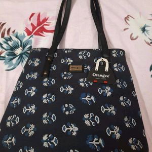 New Handblock Printed Indigo PuLeather Totebag 💙