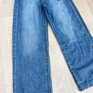 Branded Blue Wide Leg High Waist Denim