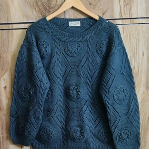 Charcoal Colour Designer Sweater Size-42