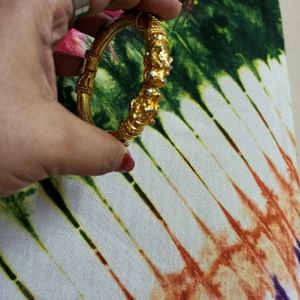 Golden Lioness Design Based Bracelet Cum Bangle