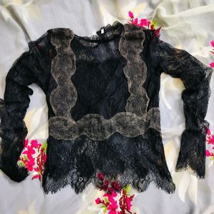 Aesthetic Black Netted Top