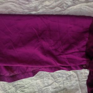 Party Wear Violet Colour Georgette Saree New With Blouse Material Attached