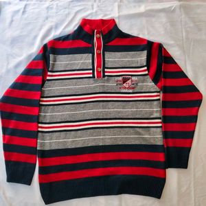 RED GRAY BLUE COMBINATION SWEATER