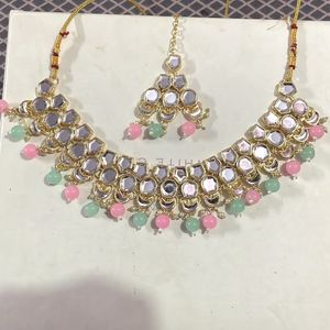 Beautiful Necklace With Earings And Mangtika Never Used