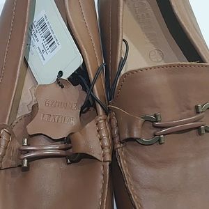 GENUINE LEATHER DARK TAN UNUSED LOAFERS FOR MEN