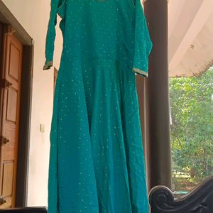 Heavy  Peacock Colour Gown