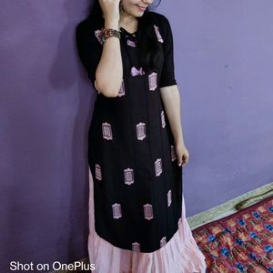 Cotton Kurti With Skirt Set