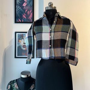 Diamond Checks Crop Shirt 👕