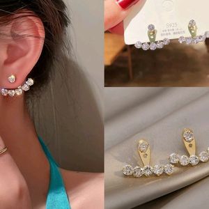 035 Metal 2 In 1 Crystal Earrings N Studs