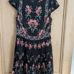 Pleated Floral Dress