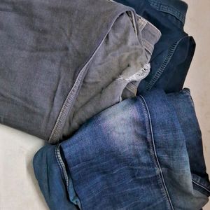 3 Worn Out Denim Jeans For Craftwork