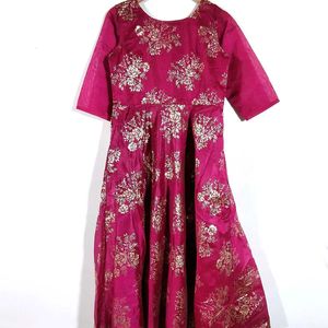 Maroon Floral Print Kurta (Women's)