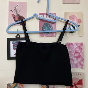 Black Crop Tank Top