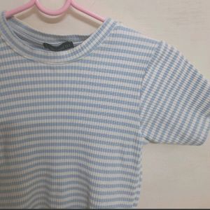 H&M Blue And White Stripe Top
