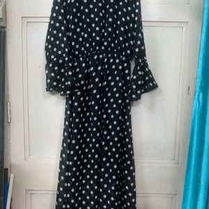 Black and White Polka Dots Maxi Dress