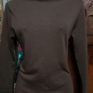 Brown Turtle Neck Top