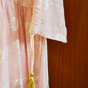 Aurelia Baby Pink Ethnic Party Dress