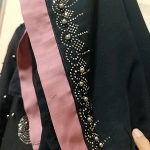 Fully Diamond Dubai Abaya Mauve Colour