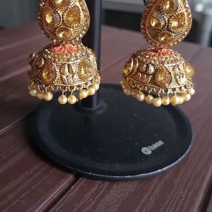 Golden Jhumka Earrings