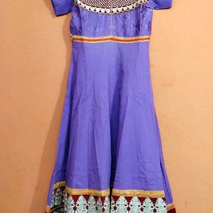 Cotton Anarkali Suit With Dupatta Set